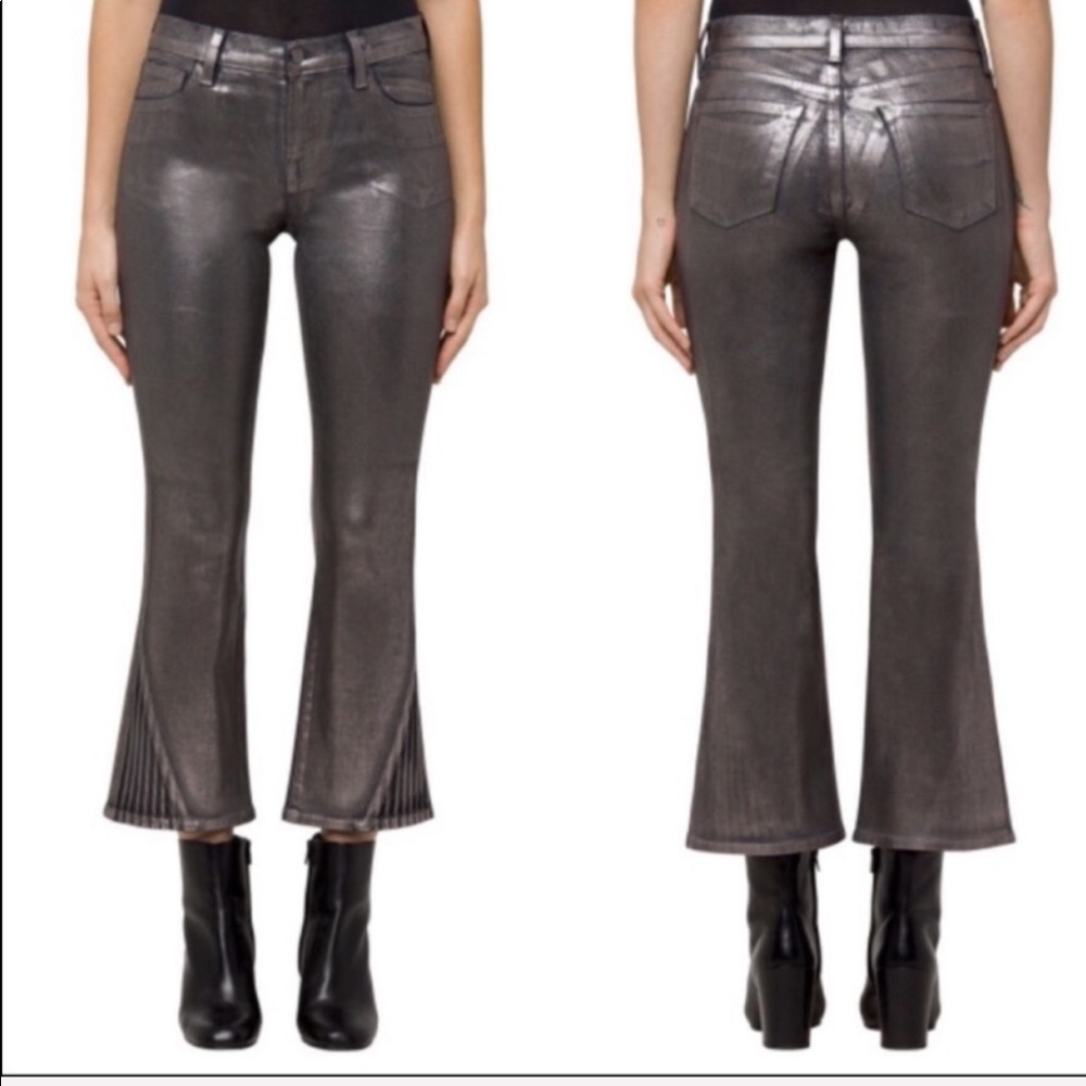 J BRAND NWT Metallic Foil Chrome Selena Jeans - Picture 12 of 14